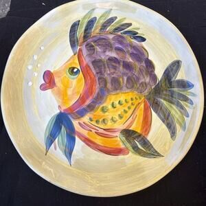 Under the Sea Plate 
by TABLETOPS UNLIMITED Colorful Fish 11 3/8 Nautical Beach